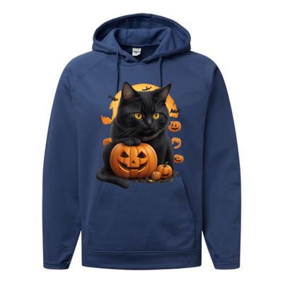 Halloween Cats Funny Cat Halloween Performance Fleece Hoodie