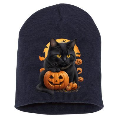 Halloween Cats Funny Cat Halloween Short Acrylic Beanie