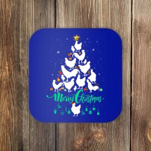 Hen Chick Farmer Merry Chickmas Christmas Chicken Tree Cool Gift Coaster