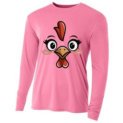 Halloween Chicken Face Costume Cooling Performance Long Sleeve Crew