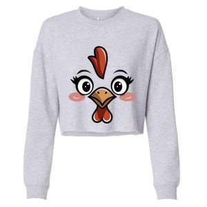 Halloween Chicken Face Costume Cropped Pullover Crew