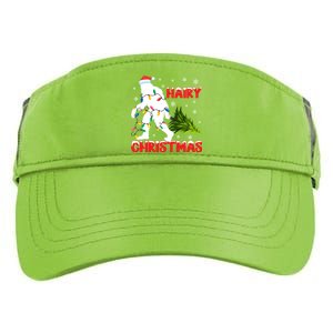 Hairy Christmas Funny Bigfoot Xmas Santa Hat Family Matching Gift Adult Drive Performance Visor