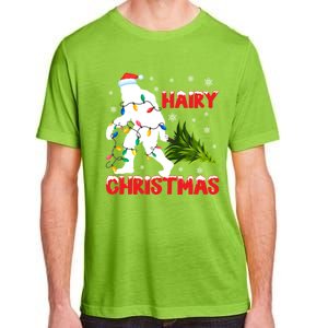 Hairy Christmas Funny Bigfoot Xmas Santa Hat Family Matching Gift Adult ChromaSoft Performance T-Shirt