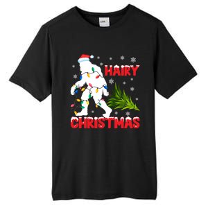 Hairy Christmas Funny Bigfoot Xmas Santa Hat Family Matching Gift Tall Fusion ChromaSoft Performance T-Shirt