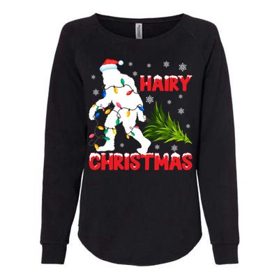 Hairy Christmas Funny Bigfoot Xmas Santa Hat Family Matching Gift Womens California Wash Sweatshirt