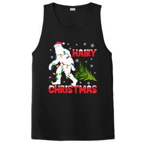 Hairy Christmas Funny Bigfoot Xmas Santa Hat Family Matching Gift PosiCharge Competitor Tank