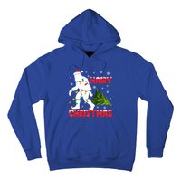 Hairy Christmas Funny Bigfoot Xmas Santa Hat Family Matching Gift Hoodie