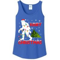 Hairy Christmas Funny Bigfoot Xmas Santa Hat Family Matching Gift Ladies Essential Tank