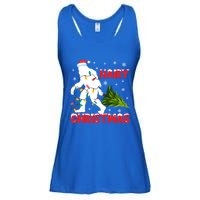 Hairy Christmas Funny Bigfoot Xmas Santa Hat Family Matching Gift Ladies Essential Flowy Tank