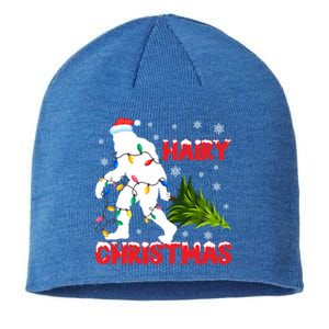 Hairy Christmas Funny Bigfoot Xmas Santa Hat Family Matching Gift Sustainable Beanie