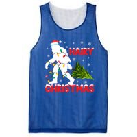 Hairy Christmas Funny Bigfoot Xmas Santa Hat Family Matching Gift Mesh Reversible Basketball Jersey Tank