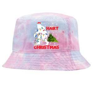 Hairy Christmas Funny Bigfoot Xmas Santa Hat Family Matching Gift Tie-Dyed Bucket Hat