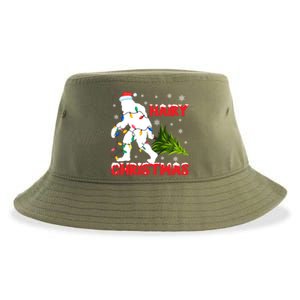 Hairy Christmas Funny Bigfoot Xmas Santa Hat Family Matching Gift Sustainable Bucket Hat