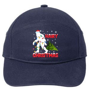 Hairy Christmas Funny Bigfoot Xmas Santa Hat Family Matching Gift 7-Panel Snapback Hat