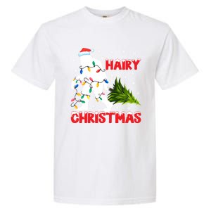 Hairy Christmas Funny Bigfoot Xmas Santa Hat Family Matching Gift Garment-Dyed Heavyweight T-Shirt