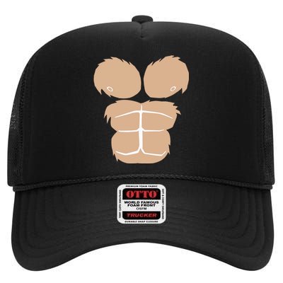 Halloween Costume Funny Monkey Gorilla Chest Suit Halloween High Crown Mesh Back Trucker Hat