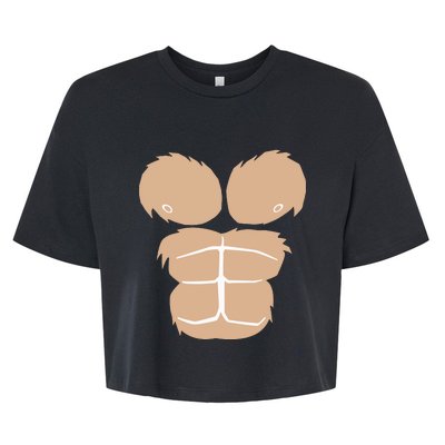 Halloween Costume Funny Monkey Gorilla Chest Suit Halloween Bella+Canvas Jersey Crop Tee