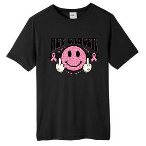 Hey Cancer Funny Breast Cancer Awareness Happy Face Cute Gift Tall Fusion ChromaSoft Performance T-Shirt