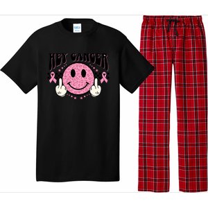 Hey Cancer Funny Breast Cancer Awareness Happy Face Cute Gift Pajama Set