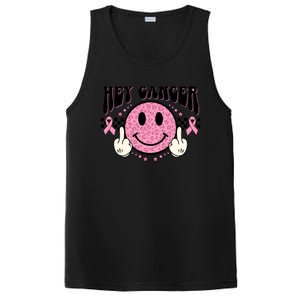 Hey Cancer Funny Breast Cancer Awareness Happy Face Cute Gift PosiCharge Competitor Tank