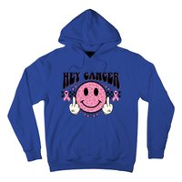 Hey Cancer Funny Breast Cancer Awareness Happy Face Cute Gift Hoodie