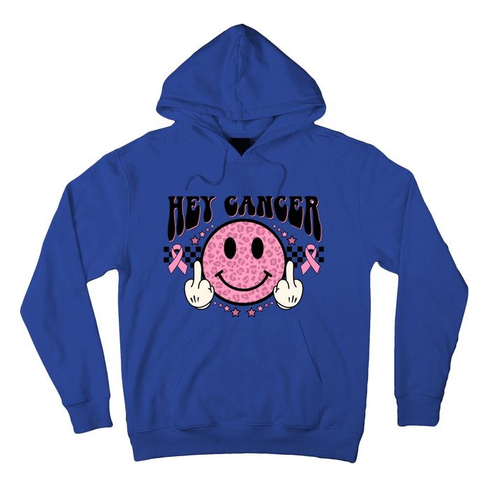 Hey Cancer Funny Breast Cancer Awareness Happy Face Cute Gift Hoodie