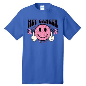 Hey Cancer Funny Breast Cancer Awareness Happy Face Cute Gift Tall T-Shirt