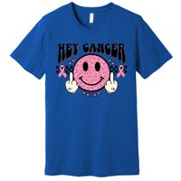 Hey Cancer Funny Breast Cancer Awareness Happy Face Cute Gift Premium T-Shirt