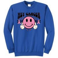 Hey Cancer Funny Breast Cancer Awareness Happy Face Cute Gift Tall Sweatshirt