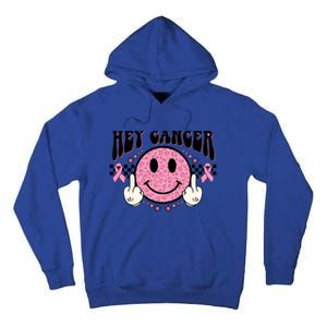 Hey Cancer Funny Breast Cancer Awareness Happy Face Cute Gift Tall Hoodie