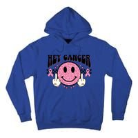 Hey Cancer Funny Breast Cancer Awareness Happy Face Cute Gift Tall Hoodie