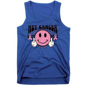 Hey Cancer Funny Breast Cancer Awareness Happy Face Cute Gift Tank Top