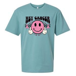 Hey Cancer Funny Breast Cancer Awareness Happy Face Cute Gift Sueded Cloud Jersey T-Shirt