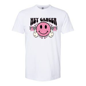 Hey Cancer Funny Breast Cancer Awareness Happy Face Cute Gift Softstyle CVC T-Shirt