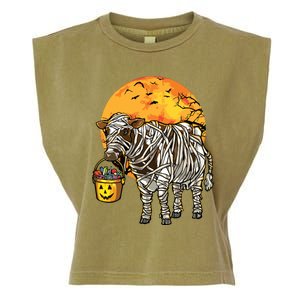 Halloween Cow Farmer Garment-Dyed Women's Muscle Tee