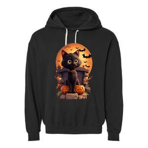 Halloween Cats Funny Cat Halloween Garment-Dyed Fleece Hoodie