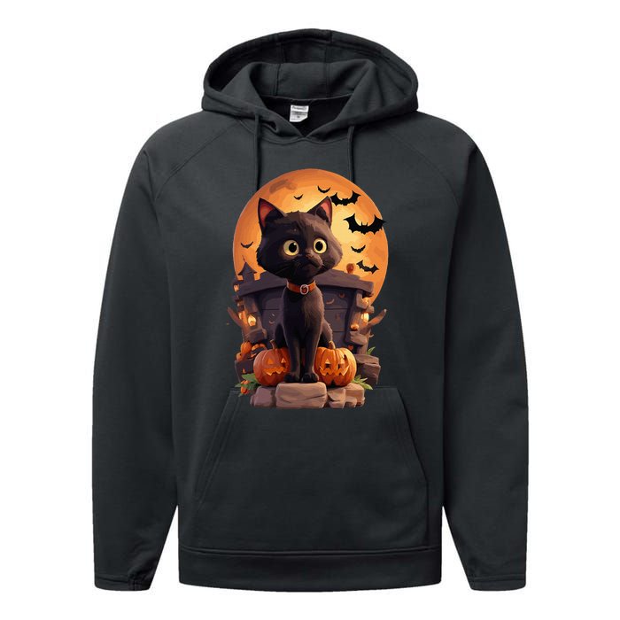 Halloween Cats Funny Cat Halloween Performance Fleece Hoodie