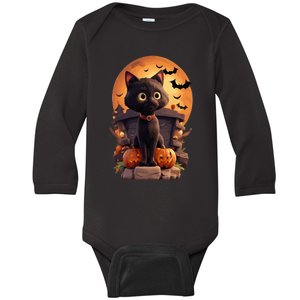 Halloween Cats Funny Cat Halloween Baby Long Sleeve Bodysuit