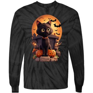 Halloween Cats Funny Cat Halloween Tie-Dye Long Sleeve Shirt