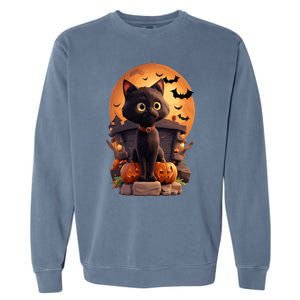 Halloween Cats Funny Cat Halloween Garment-Dyed Sweatshirt