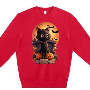 Halloween Cats Funny Cat Halloween Premium Crewneck Sweatshirt