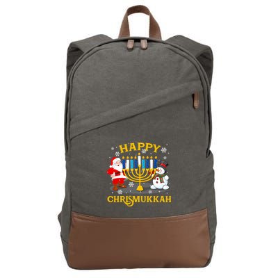 Happy Chrismukkah Funny Hanukkah Christmas Jewish Gifts Xmas Cotton Canvas Backpack