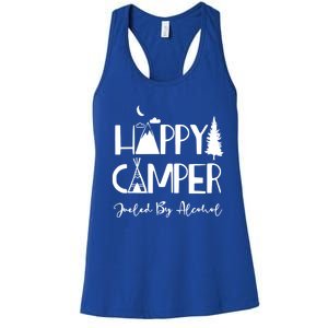 Happy Camper Fueled By Alcohol Funny Ing Party Camping Gift Women's Racerback Tank