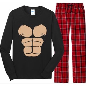 Halloween Costume Funny Monkey Gorilla Chest Suit Halloween Long Sleeve Pajama Set