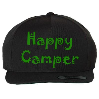 Happy Camper Funny Gift Wool Snapback Cap