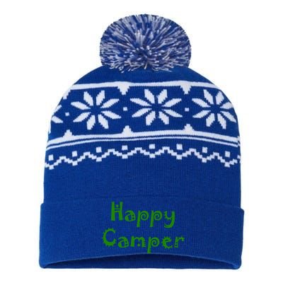 Happy Camper Funny Gift USA-Made Snowflake Beanie