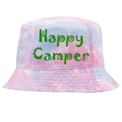 Happy Camper Funny Gift Tie-Dyed Bucket Hat