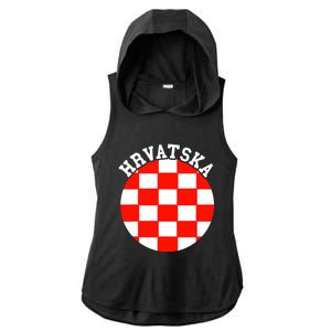 Hrvatska Croatian Flag Croatian Pride Croatian Roots Croatia Ladies PosiCharge Tri-Blend Wicking Draft Hoodie Tank