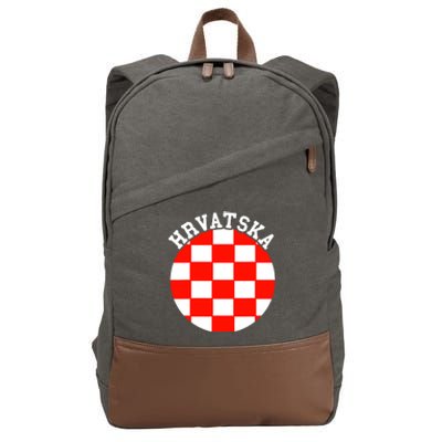 Hrvatska Croatian Flag Croatian Pride Croatian Roots Croatia Cotton Canvas Backpack