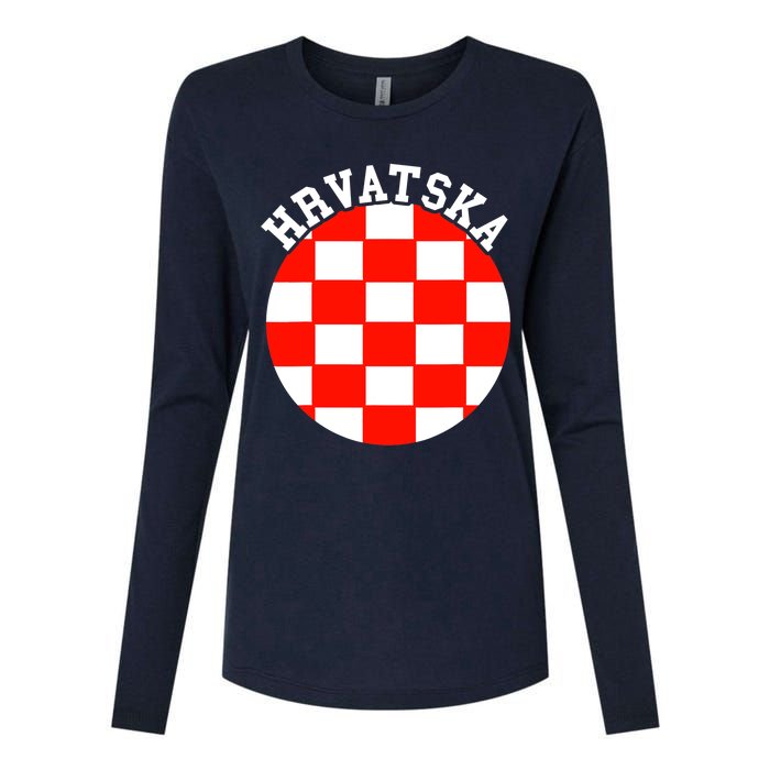 Hrvatska Croatian Flag Croatian Pride Croatian Roots Croatia Womens Cotton Relaxed Long Sleeve T-Shirt